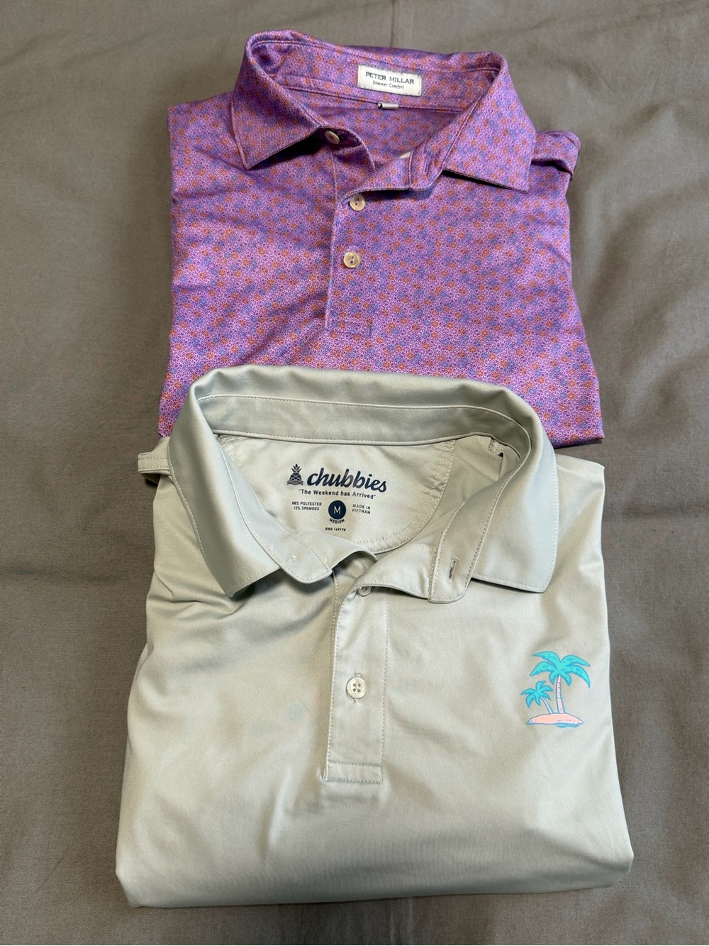 Mixed Lot Of 2 Men’s M Golf Polo Shirts Peter Millar Summer Comfort & Chubbies